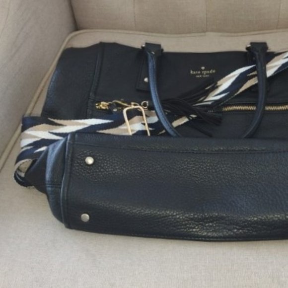 SOLD Kate Spade New York Pebbled Leather Satchel in Black - Picture 4 of 9